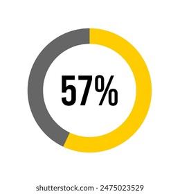 57% Prozent Diagrammmeter von Ready-to-Use für Webdesign, Benutzeroberfläche oder Infografik -