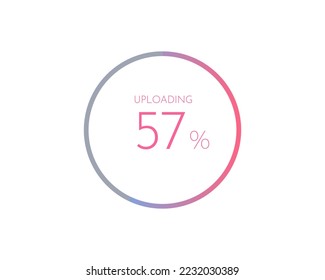 57 percentage uploading, pie chart for Your documents, reports, 57% circle percentage diagrams for infographics