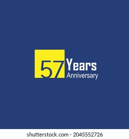 57 th anniversary event party. Vector illustration. numbers template for Celebrating.