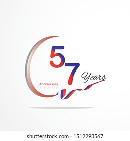 57 Year Anniversary celebration Vector Template Design Illustration