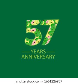 57 Year Anniversary Celebration Vector Template Design Illustration