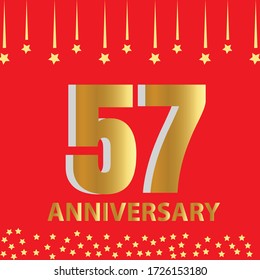 57 year anniversary celebration, vector design for celebrations, invitation cards and greeting cards