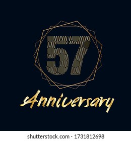 57 year anniversary celebration, vector design for celebrations, invitation cards and greeting cards