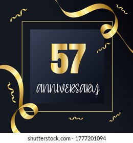 57 year anniversary celebration, vector design for celebrations, invitation cards and greeting cards