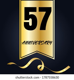 57 year anniversary celebration, vector design for celebrations, invitation cards and greeting cards