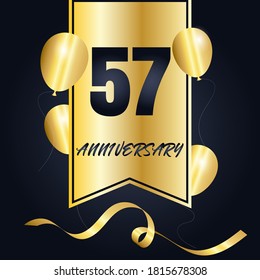 57 year anniversary celebration, vector design for celebrations, invitation cards and greeting cards