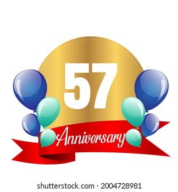 57 year anniversary celebration, vector design for celebrations, invitation cards and greeting cards