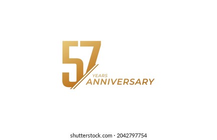 57 Year Anniversary Celebration Vector. Happy Anniversary Greeting Celebrates Template Design Illustration