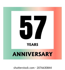 57 year anniversary celebration, vector design for celebrations, invitation cards and greeting cards