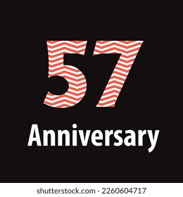 57 year anniversary celebration, vector design for celebrations, invitation cards and greeting cards