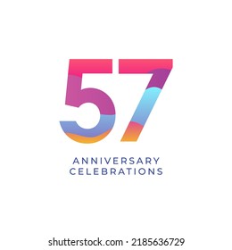 57 year anniversary design template. vector template illustration
