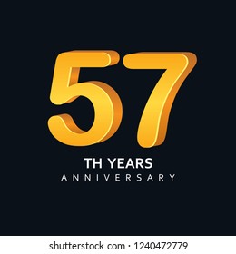 57 Year Anniversary Vector Template Design Illustration.
