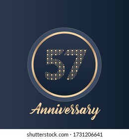 57 years anniversary celebration logo vector template design