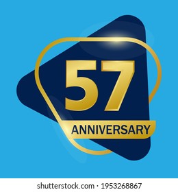 57 years anniversary celebration logo vector template design illustration