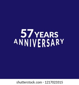 57 years anniversary celebration simple logo