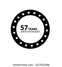 57 years anniversary celebration simple logo