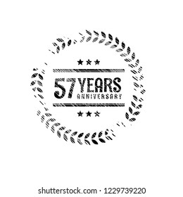 57 years anniversary celebration simple emblem, label, badge, logo,seal,sticker. vintage logo, 157 year sign, jubilee, greeting card