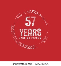 57 years anniversary celebration simple emblem, label, badge, logo,seal,sticker. vintage logo, 157 year sign, jubilee, greeting card