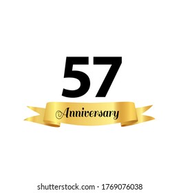 57 Years Anniversary Celebration Vector Template Design Illustration
