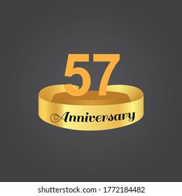 Illustration zum Design von Vektorvorlagen zum 57-jährigen Jubiläum