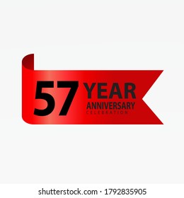 57 Years Anniversary Celebration Vector Template Design Illustration