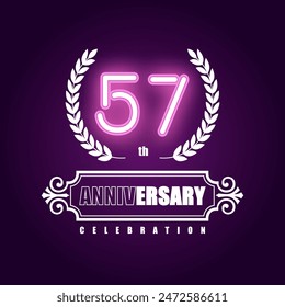 57 years anniversary celebration vector template design illustration
