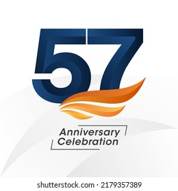 57 years anniversary design template. vector template illustration
