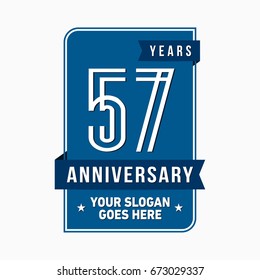 57 years anniversary design template. Vector and illustration.