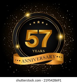 57 Years Anniversary Golden Anniversary Celebration Stock Vector ...