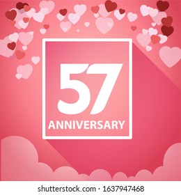 57 Years Anniversary Logo Celebration With Love
