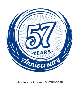 57 years anniversary. Anniversary logo design. 57 years logo