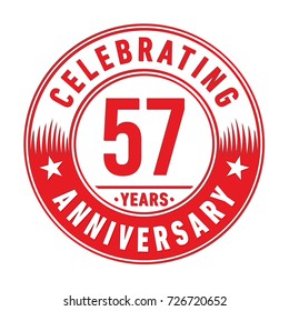 57 years anniversary logo. Vector and illustration.
