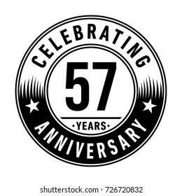 57 years anniversary logo. Vector and illustration.
