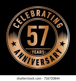 57 years anniversary logo. Vector and illustration.