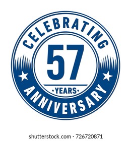 57 years anniversary logo. Vector and illustration.