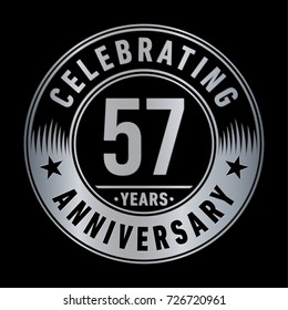 57 years anniversary logo. Vector and illustration.