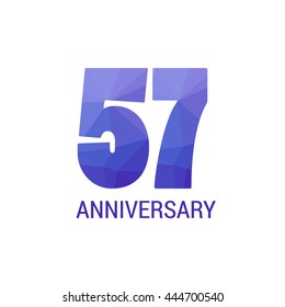 57 Years Anniversary with Low Poly Design