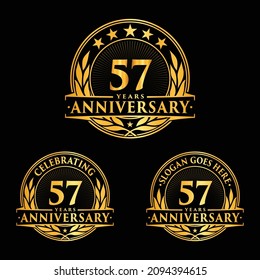 57 years anniversary set. 57th celebration logo collection. Vector and illustration. 