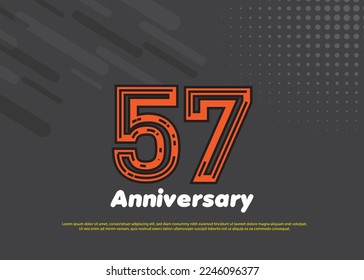 57 Years Anniversary Vector Template Design Illustration
