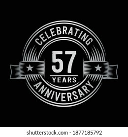 57 years logo design template. 57th anniversary vector and illustration.
