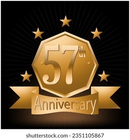 Vector del logotipo de la celebración del 57° aniversario