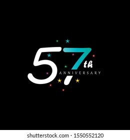 57th anniversary logo design template