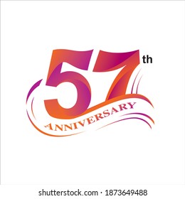 57.º aniversario diseño vectorial de logotipo