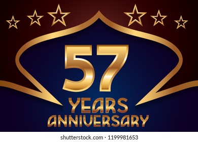 57th Anniversary numbers. background for anniversary