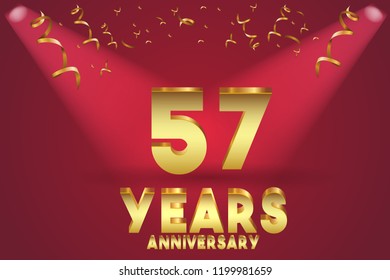 57th Anniversary numbers. background for anniversary