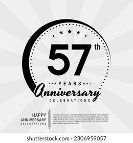 Plantilla de diseño para el 57 aniversario. ilustración de plantilla de vector