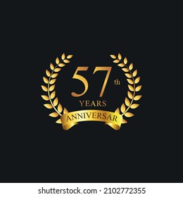 57th years anniversary golden laurel wreath