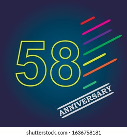 58 anniversary celebration vector concept template design