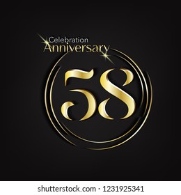 58 Anniversary Template Great Golden style with  dark background