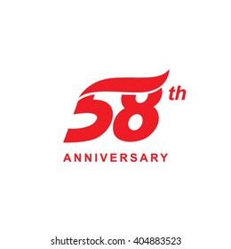 58 anniversary wave logo red